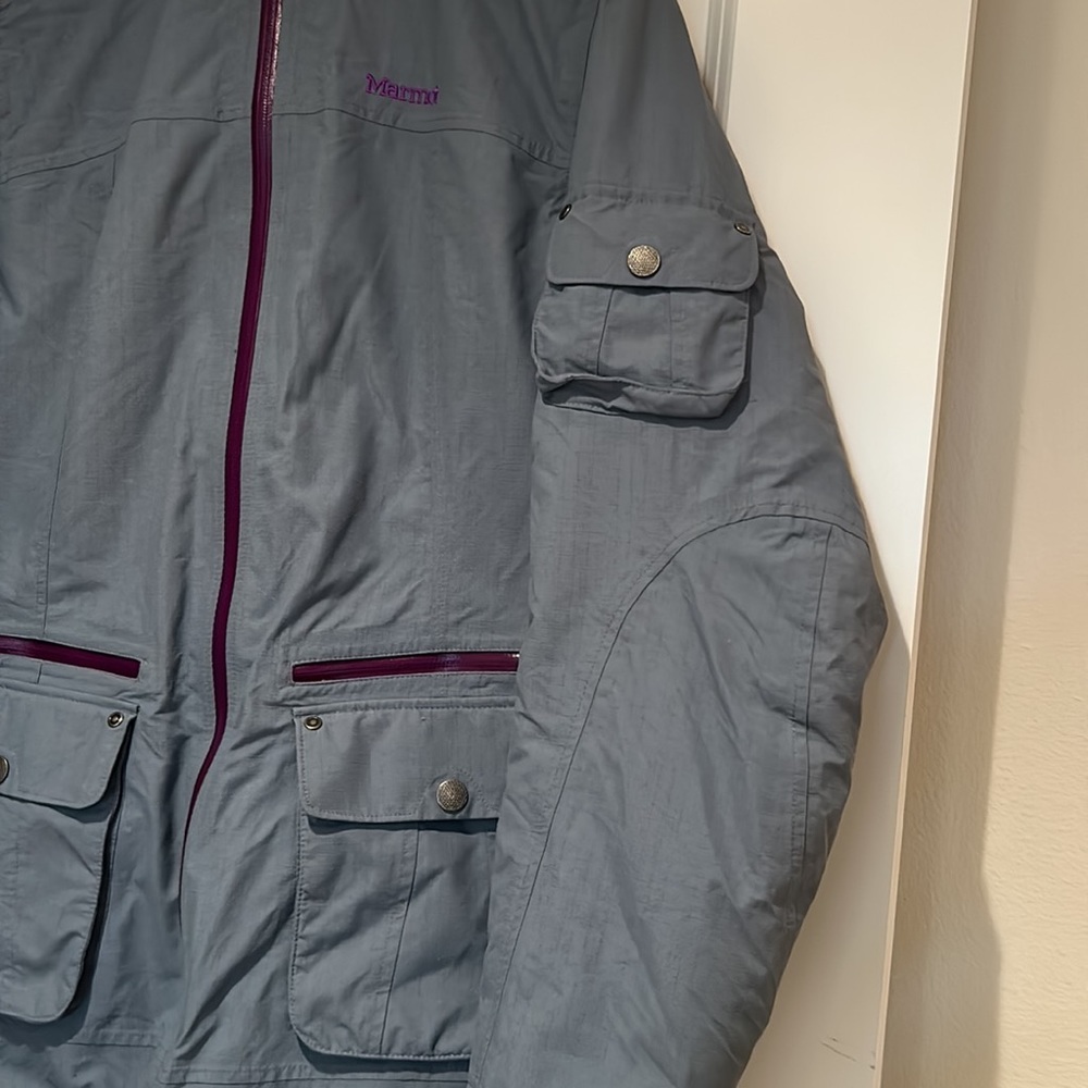 Marmot Gray Ski Jacket with Purple Accents - Picture 2 of 6